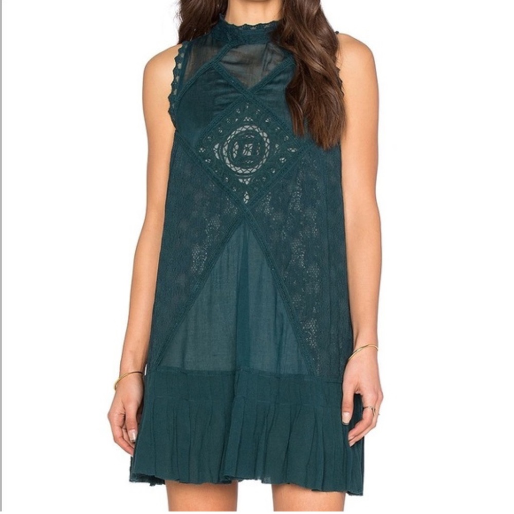Free People Teal Mini Dress